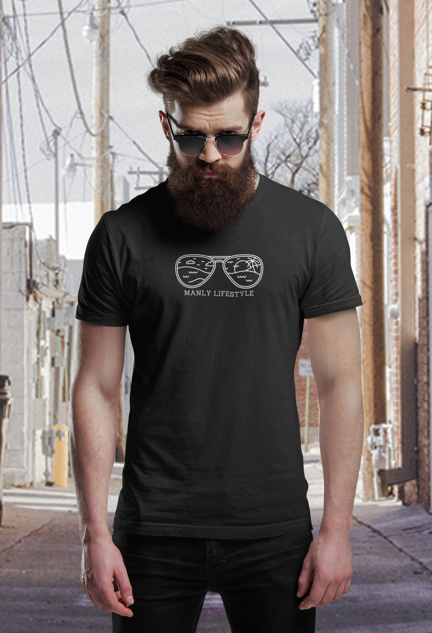 Men's Manly Logo T-Shirt (Dark Colours)