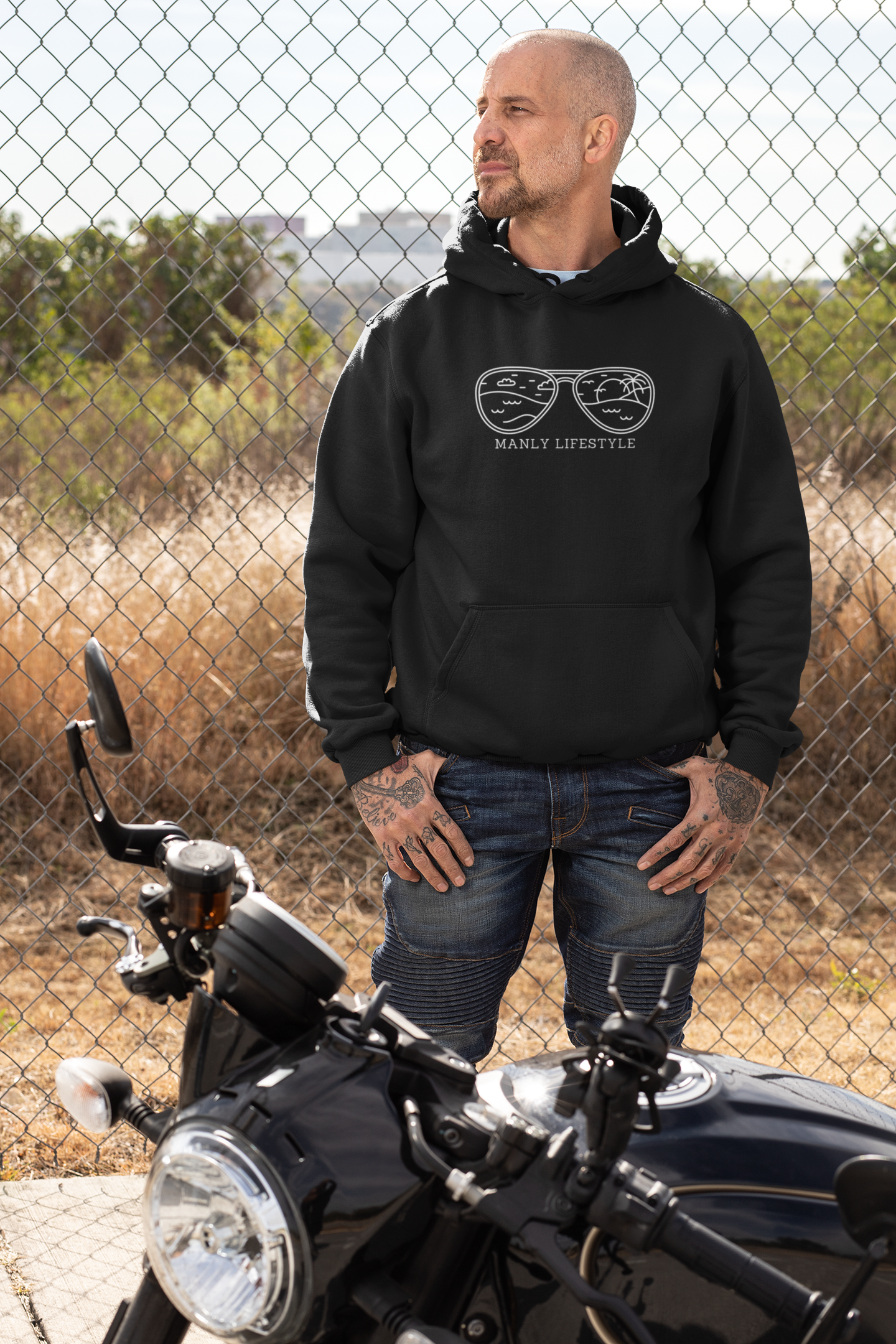 Men's Manly Logo Hoodie (Dark Colours)