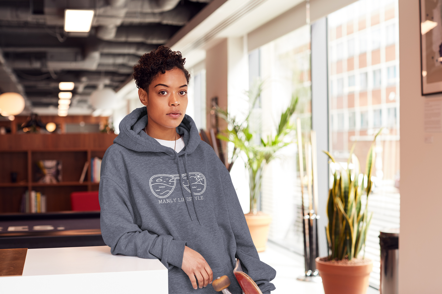 Women's Manly Logo Hoodie (Dark Colours)